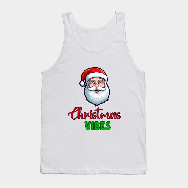 "Christmas Vibes" with Santa claus Tank Top by PitubeArt